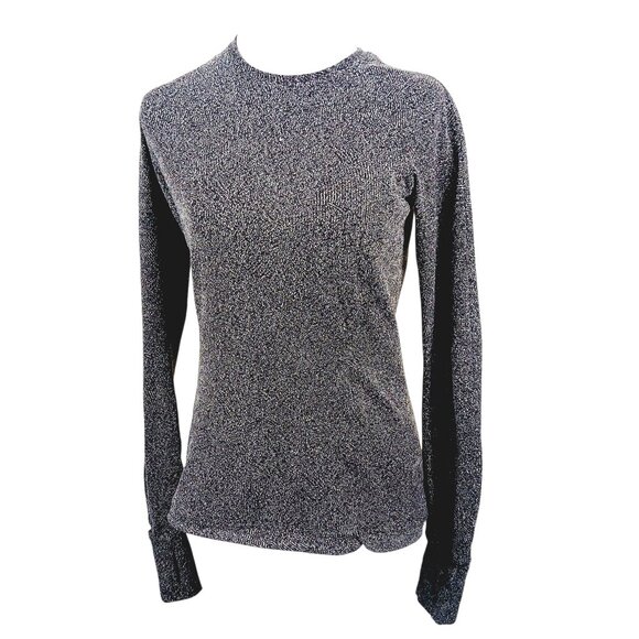 lululemon athletica Tops - Lululemon 8 Runderful Reconnect Jacquard Long Sl. Running Top Luon White/Black
